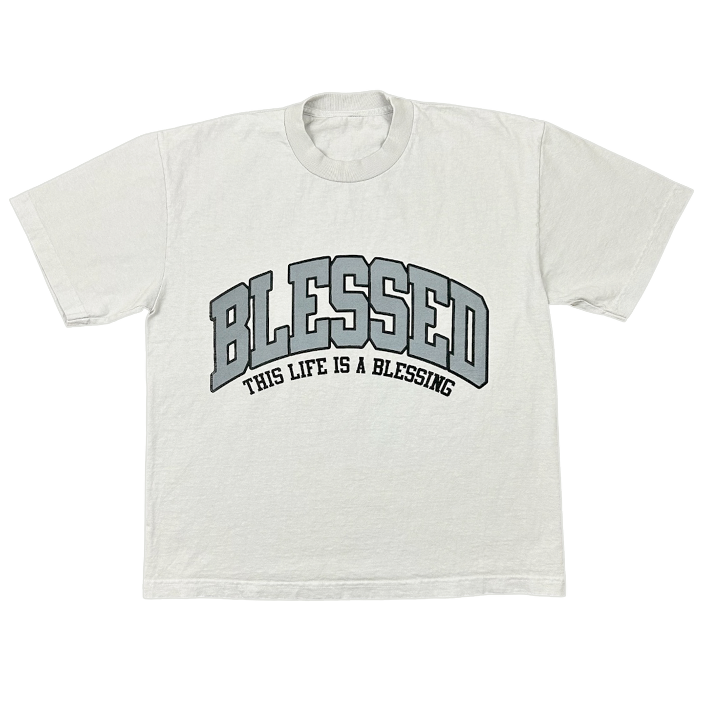 BLESSED SHORT SLEEVE LIGHT GREY TEE