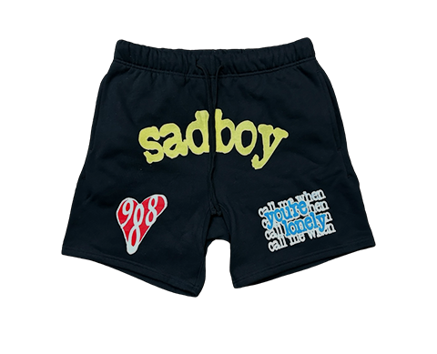 SADBOY BLACK SHORTS