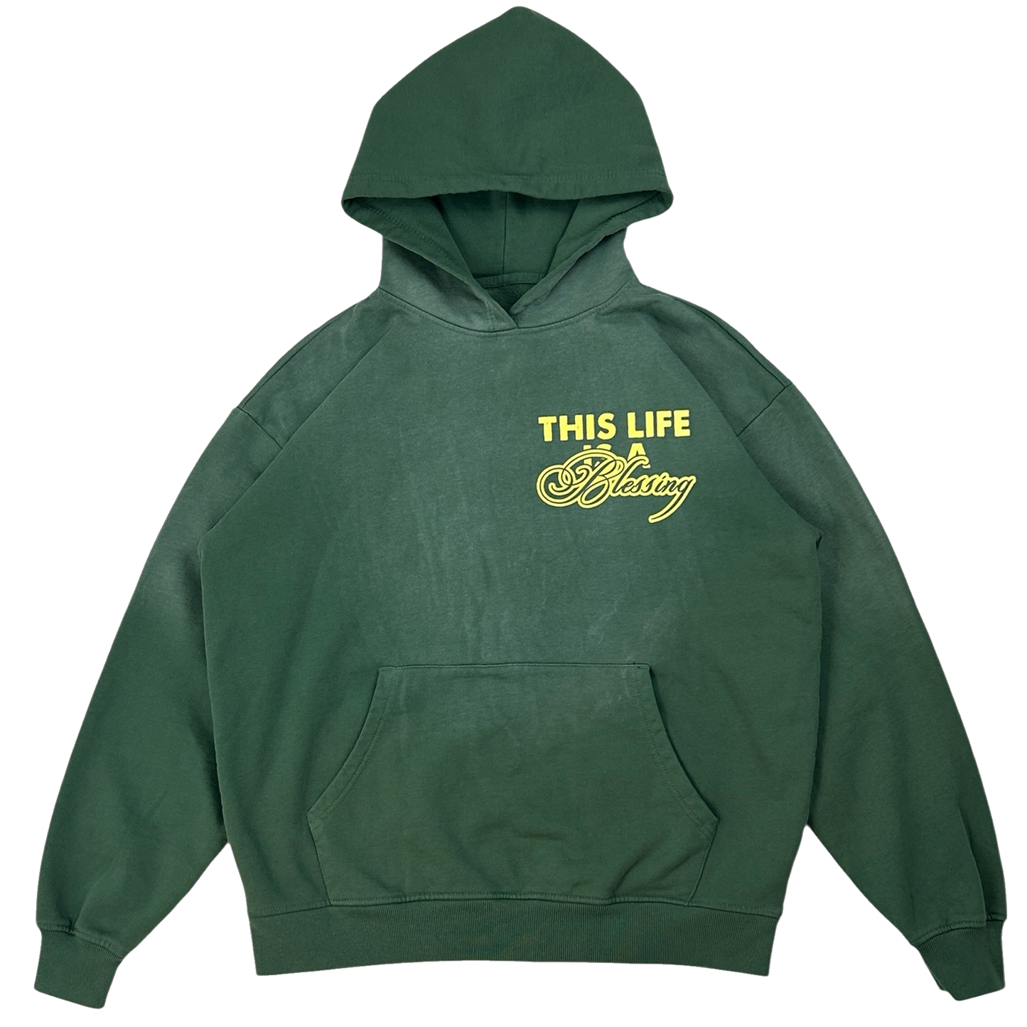 'THIS LIFE IS A BLESSING' GREEN HOODIE